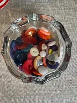 #01 - Variety of Vintage and Colorful Buttons-Pinks, Oranges, Purples, Blues & White