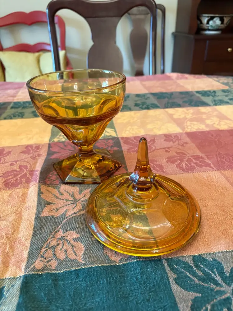 Vintage Viking Amber Compote