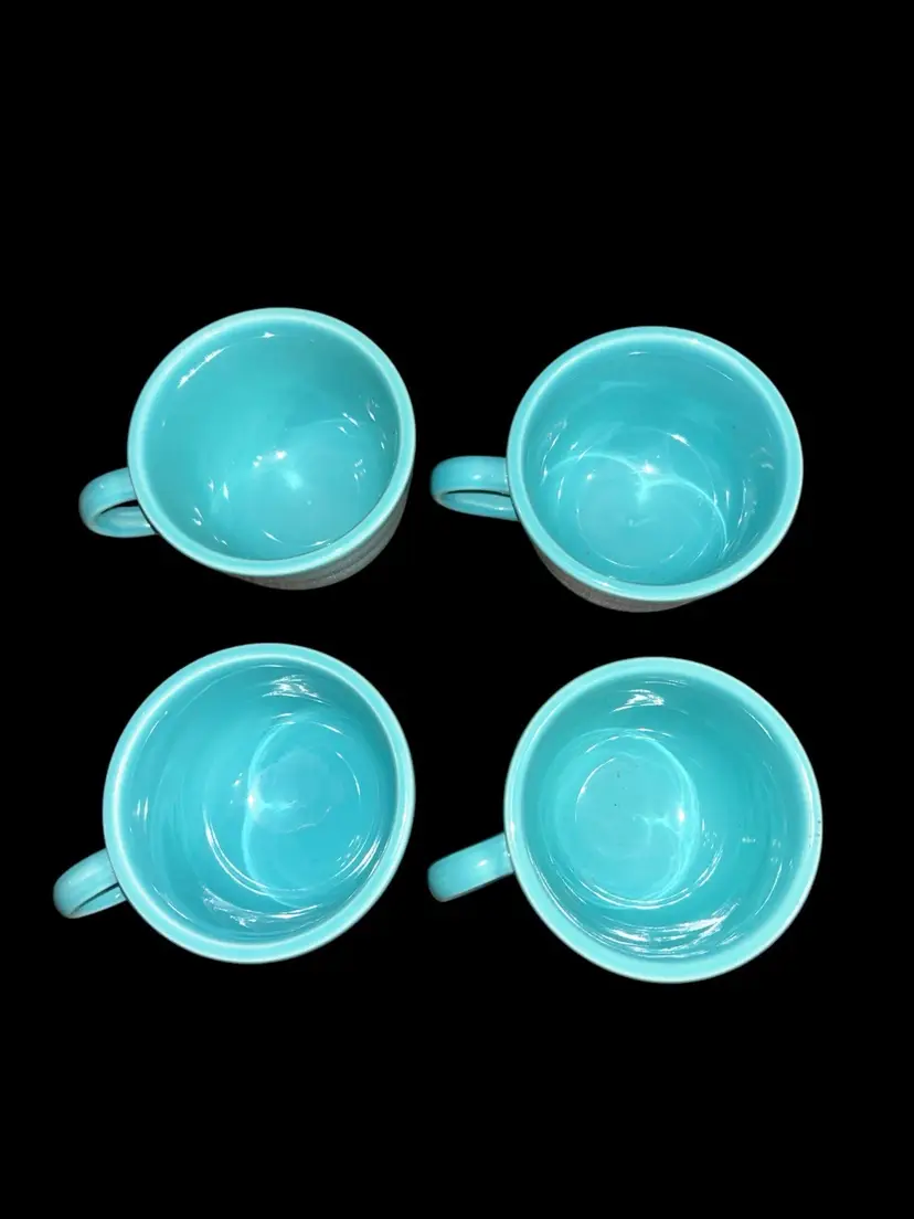 Fiestaware Turquoise Teal Glaze Tea Coffee Cup Mug Fiesta HL USA 8oz Lot of 6
