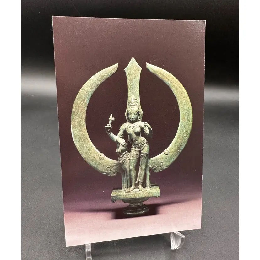 “Trident With Shiva As Half-Woman” Chrome Full Color Photo Vintage Postcard, Unused