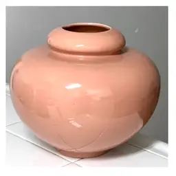 Madeline Originals Studio Art California Pottery MCM Dusty Pink Round Vase 8 in Height