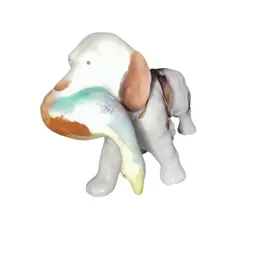 Vintage Porcelain Dog With Duck - Japan