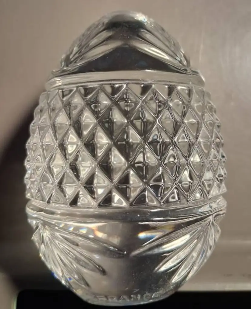 Vintage French, Crystal Egg Shaped Paperweight
