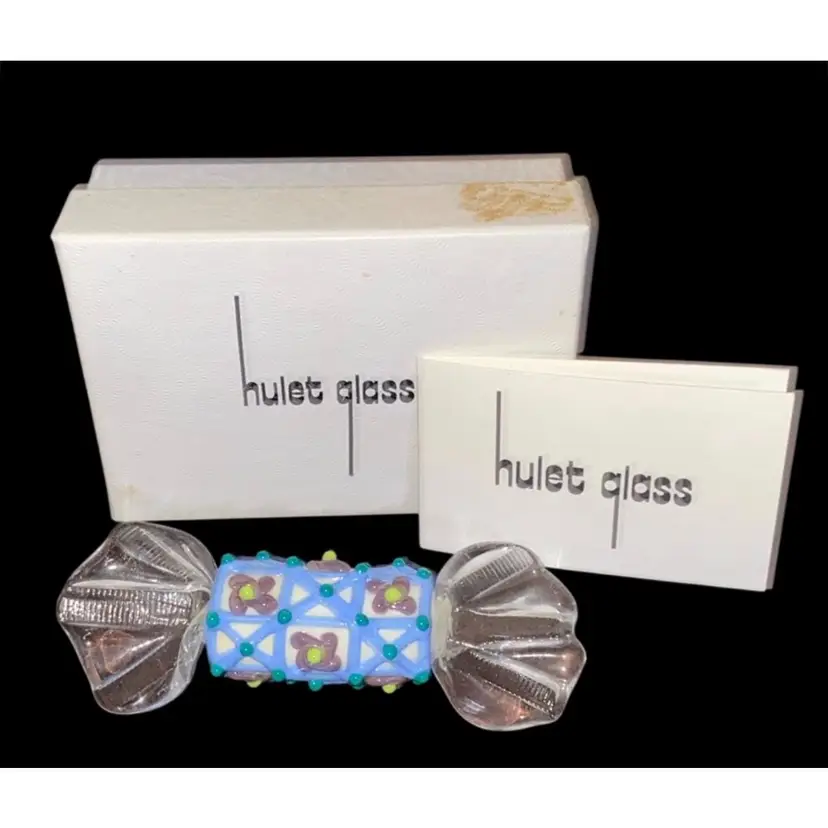 #05- Vintage 1980's /90's Dinah Hulet Art Glass Candy  As Pictured