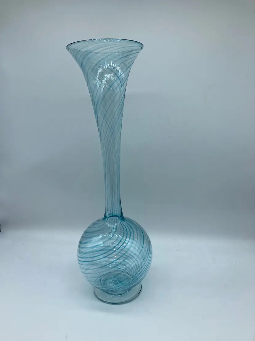 Young and Constantin Blue Swirl Vase, Signed