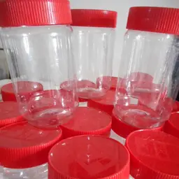 20 15.5 oz Clear Empty Storage Plastic Peanut Butter Jars with screw on covers