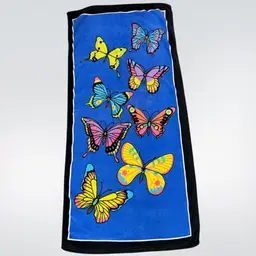 Vibrant Vintage Butterfly Beach Towel Made In Brazil 54.5x26.75in