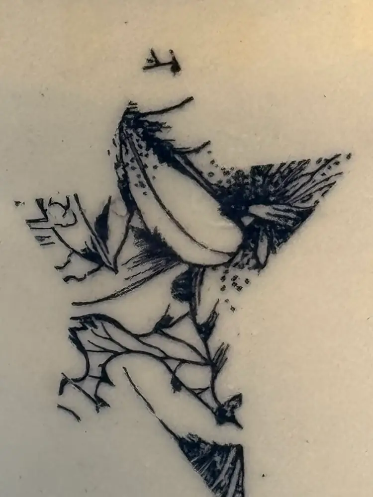 Hand Made Studio Pottery Mug W/ Floral Design-Sugar Loaf Of Granville, Ohio