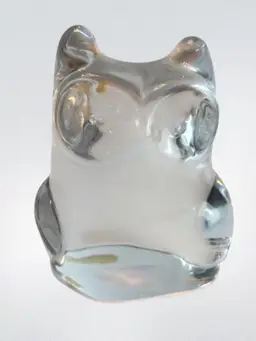 Orrefors Sweden Glass Owl Figurine Paperweight