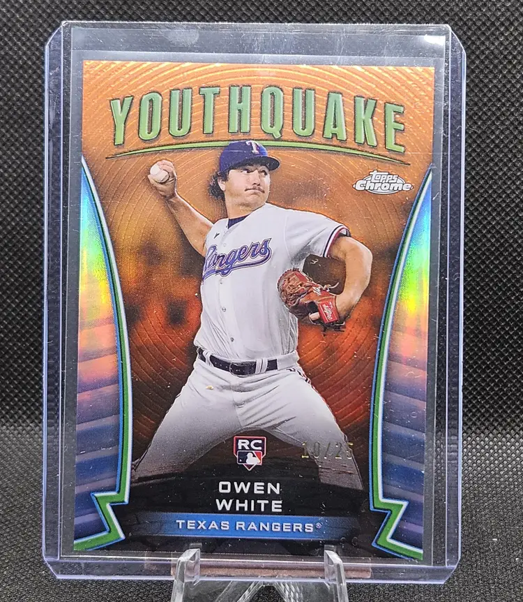 2024 Topps Chrome Youthquake Orange Refractor #YQ24 Owen White RC Texas Rangers /25