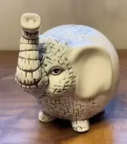 Ceramic Elephant Coin Bank