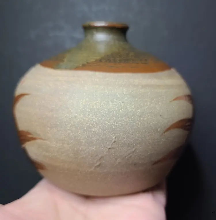 Signed Studio Pottery Weed Pot Bulb Vase