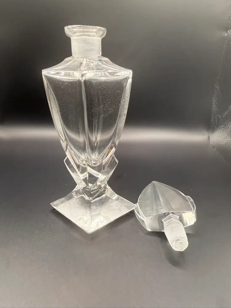 vintage Art Deco cut crystal perfume bottle
