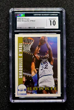 1992-93 NBA Hoops Shaq Shaquille O'Neal #442 CGC 10 GEM MINT RC Rookie