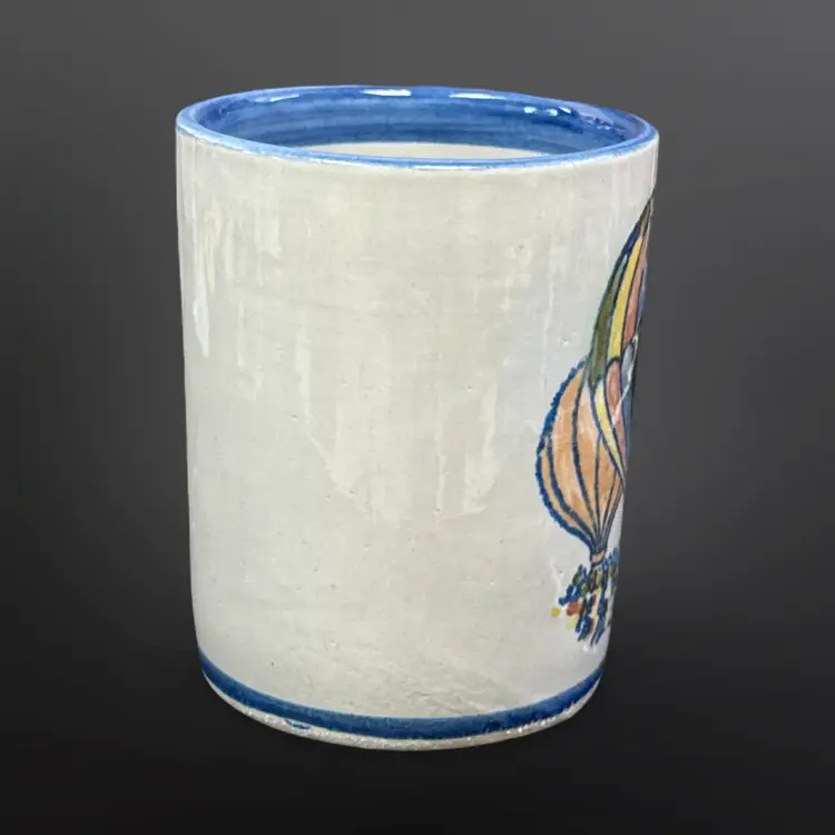 Louisville Pottery Colorful Hot Air Balloons Stoneware Mug