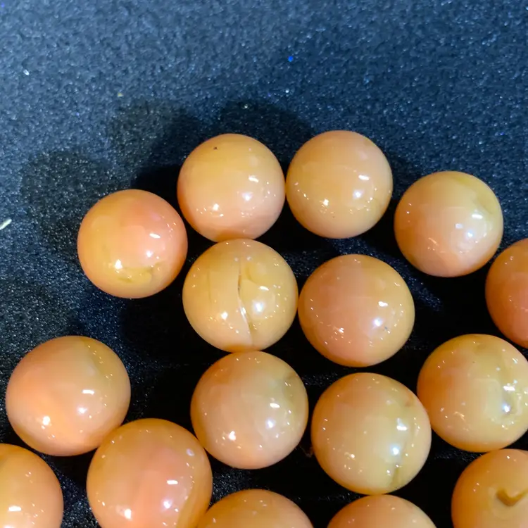 21-Orange Glass Marbles 1/2"