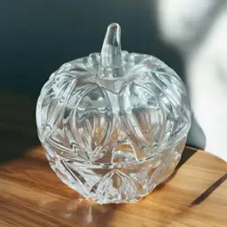 Apple Sugar Bowl Candy Dish with Slotted Lid 4" T Collectable