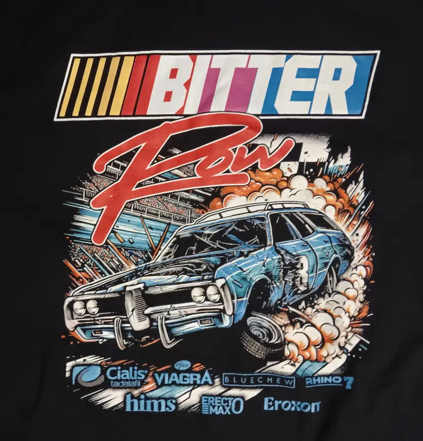 Viagra Cialis Nascar parody t-shirt Chevy Ford Mopar station wagon hot rod car