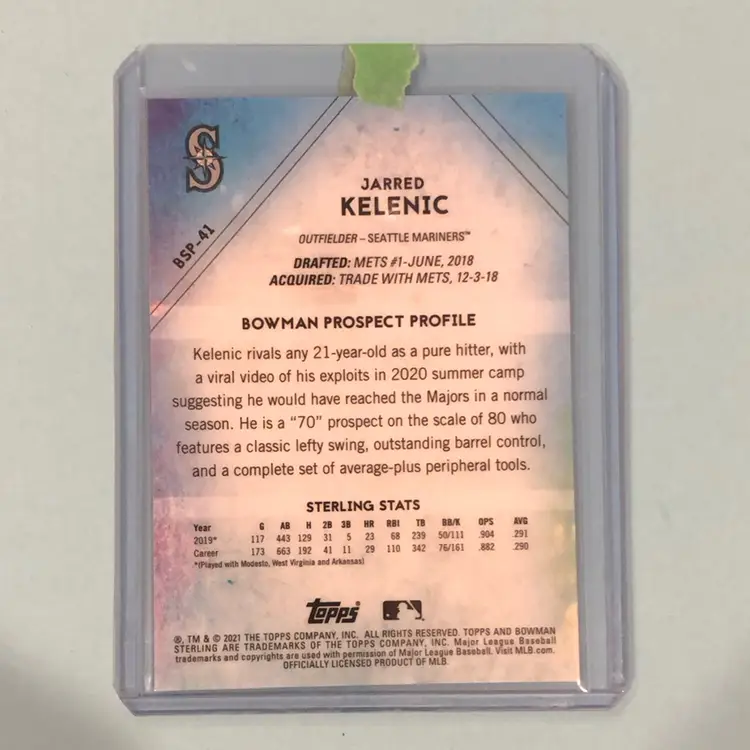 2021 Bowman Sterling Prospects Jarred Kelenic BSP-41