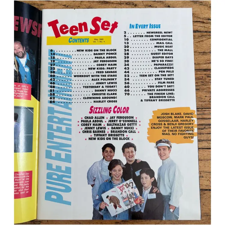 Teen Set Magazine May 1990 New Kids On The Block Corey Haim Paula Abdul