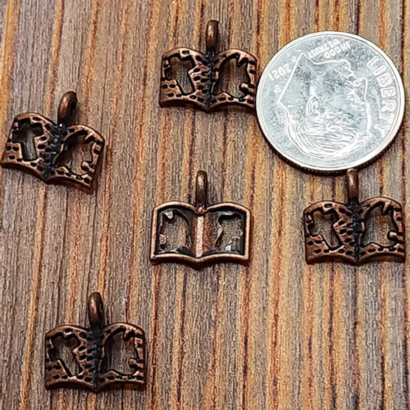 20pcs Coppertone Metal Bible Charms 12MM wide #BC112