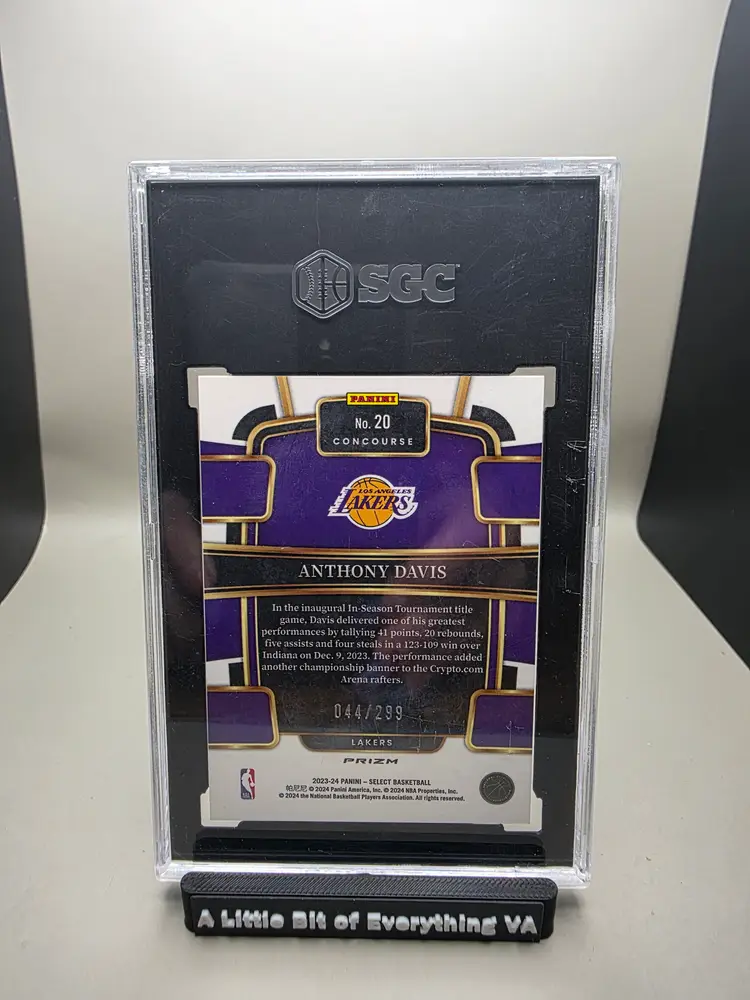 Anthony Davis #20 2023-24 Panini Select - Light Blue Prizm SGC 9