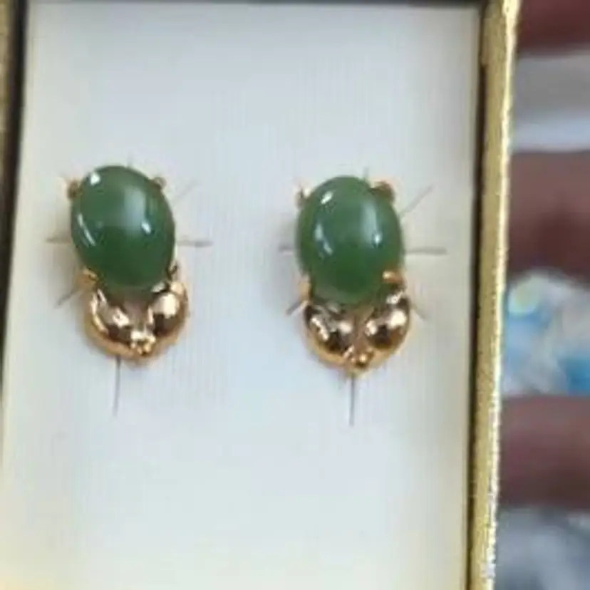 Nephrite Jade Stud Earrings