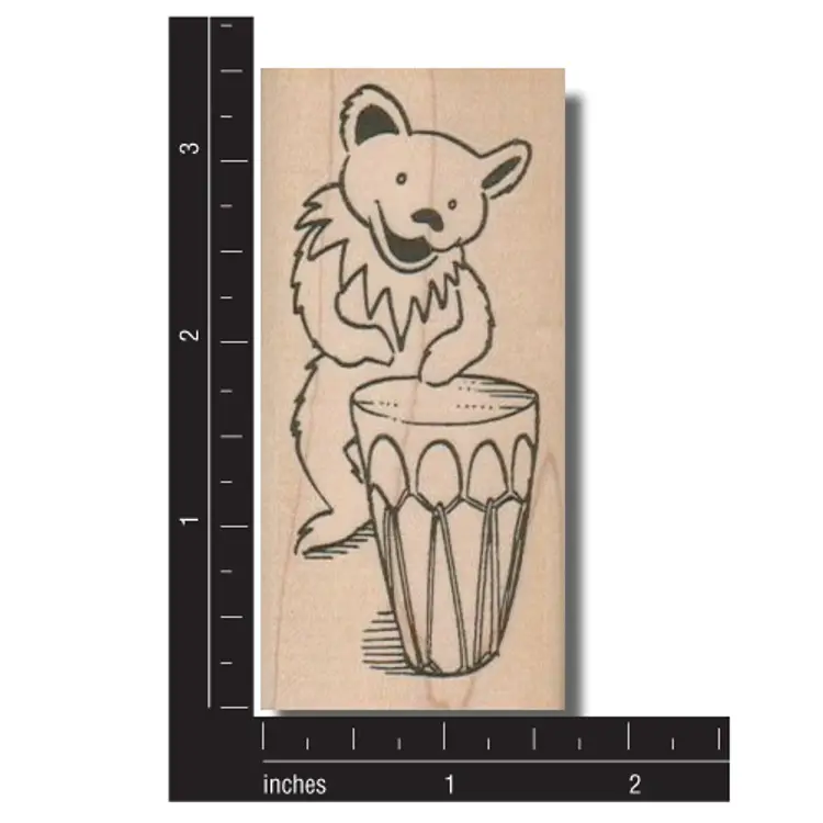 Dancing Bear Grateful Dead Rubber Stamp - Dead Head Music Stamp