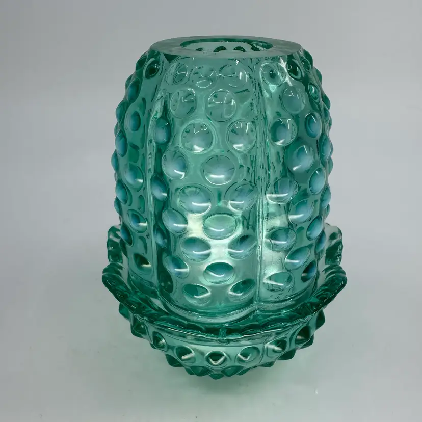 Fenton Opalescent Hobnail Fairy Lamp (Hard To Find Color)Peking Blue 4.5”