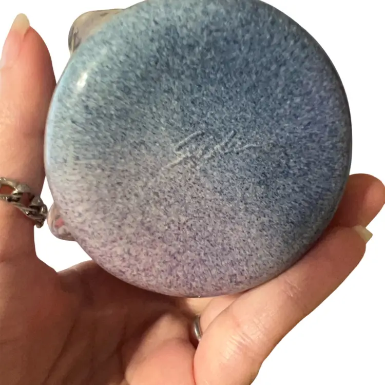 Sydenstricker Glass Handkerchief Vase Fused Cased Glass Shades Of Blue/Lilac