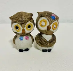 Vintage Owl Salt & Pepper Shakers Anthropomorphic
Couple Kitschy~1950's