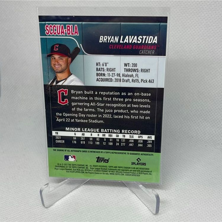BRYAN LAVASTIDA 2022 Topps Stadium Club Chrome Autograph  Refractor Rookie
