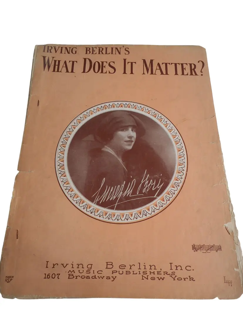 Vtg Sheet Music Piano Ukulele What does it matter Irving Berlin 1927