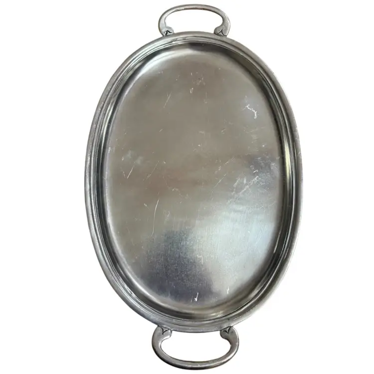 Arte Italica Peltro Medium Oval Tray with Handles Italy