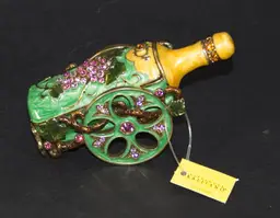 Swarovski Crystal Mini Wine Bottle Trinket Box Alexander Kalifano NWT