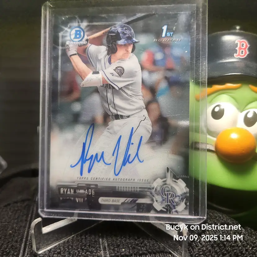 2017 Bowman Draft Chrome Auto - Ryan Vilade Colorado Rockies