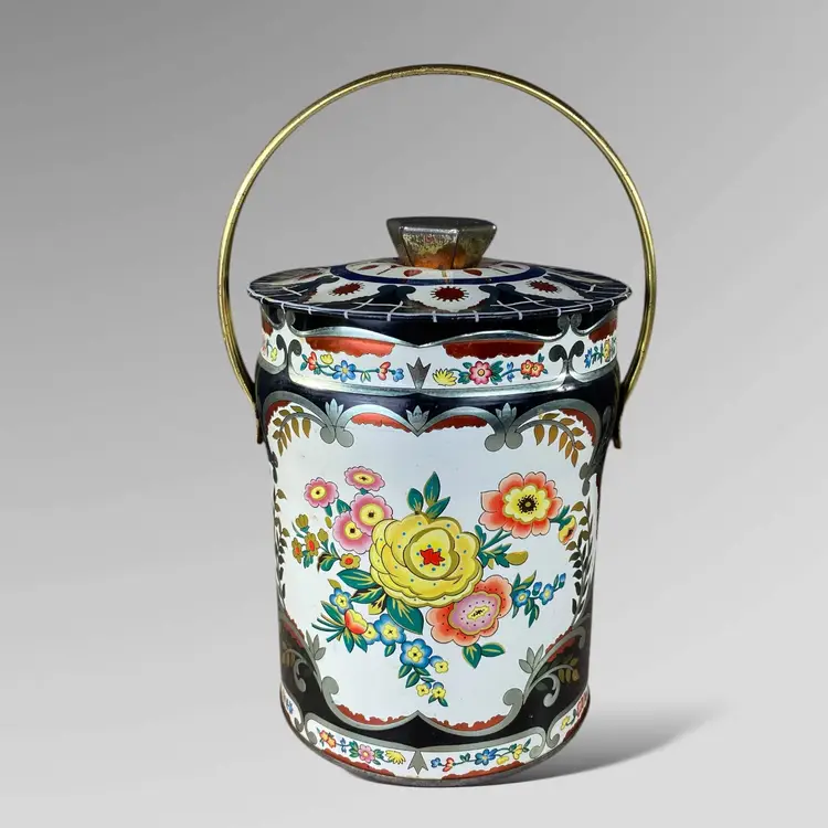 Murray Allen Tin Floral Covered and with Handle Imported Quality Confections
