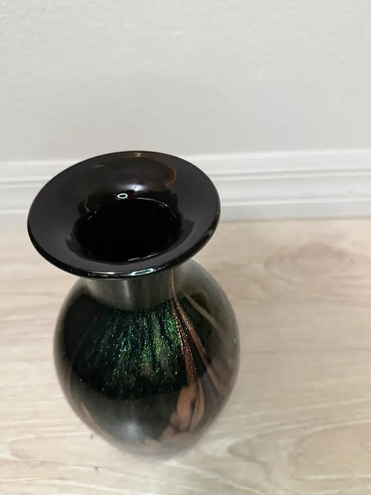 Vintage Dale Tiffany for Pier 1 Imports Mardi Gras Art Glass Vase