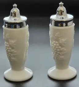 Westmoreland Milk Glass salt and pepper shakers Pair