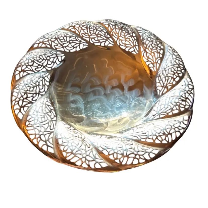 Vintage Silver Plate Footed Decorative Trinket Bowl 9.25in. Made In West Germany