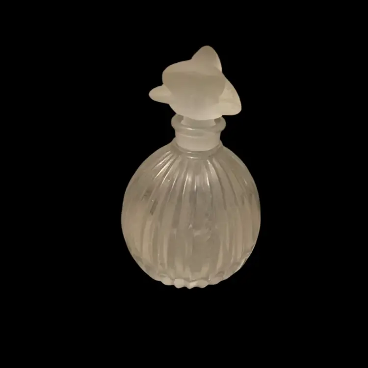 Clear Perfume With Frosted Bird Stopper 2 X 3 3/8 Inches