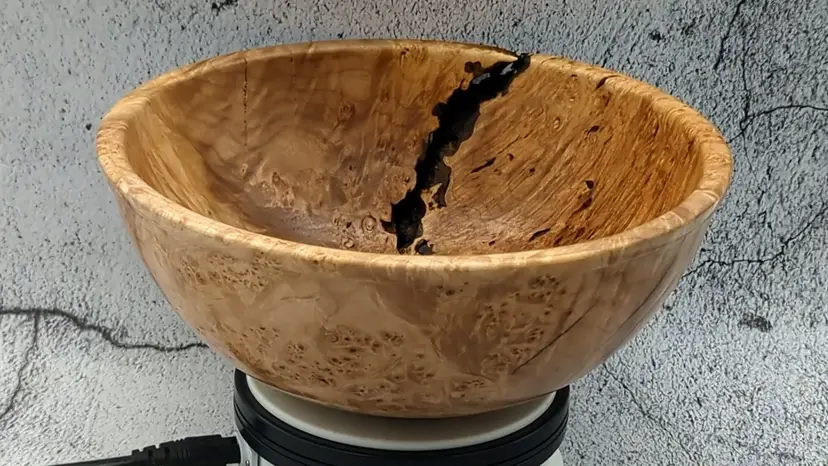 Large Maple Burl Decorative Bowl 10.75x4 Inch