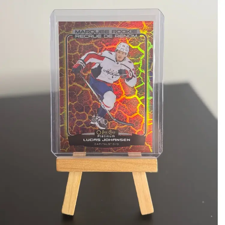 2022-23 O-Pee-Chee Platinum - Rookies Hot Magma #269 Lucas Johansen /499 (RC) Washington Capitals