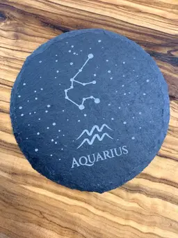 Slate Coaster - Zodiac - Aquarius