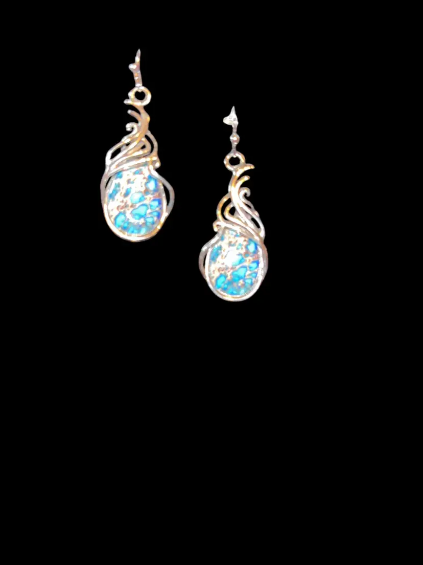 Silvertone Dangle Fish Earrings