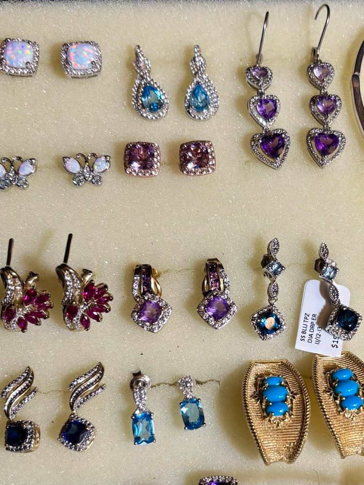 Silver New Old stock! No Glass, Only Gemstones!