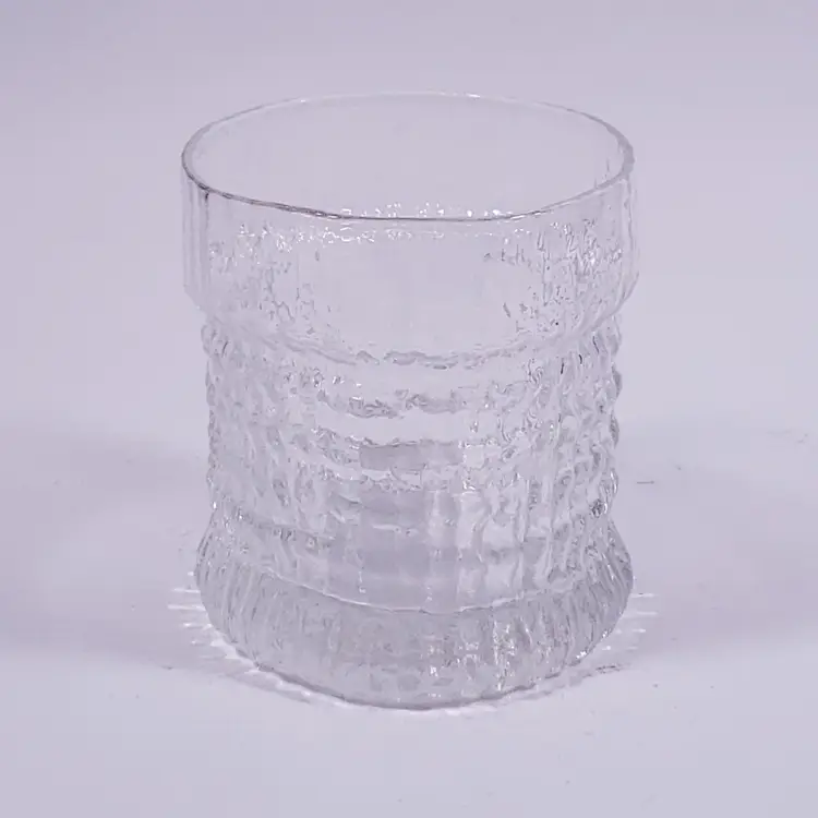 Vintage SENECA GLASS Cascade Clear Textured Barware OLD FASHIONED GLASS SET