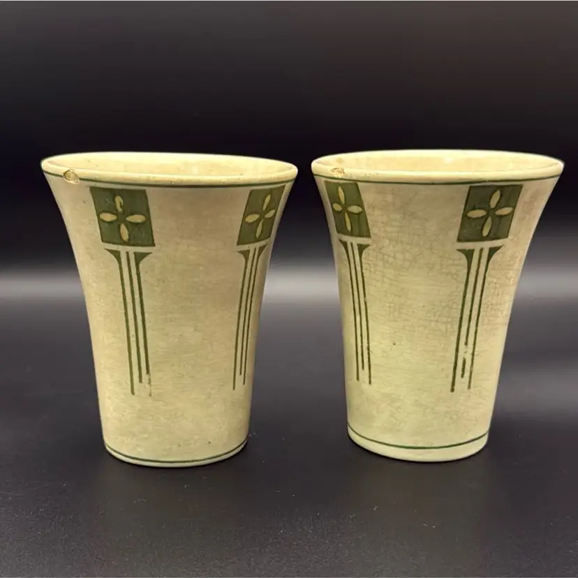 Antique Roseville Creamware Lemonade Cups – Set of 2 (Early 1900s)