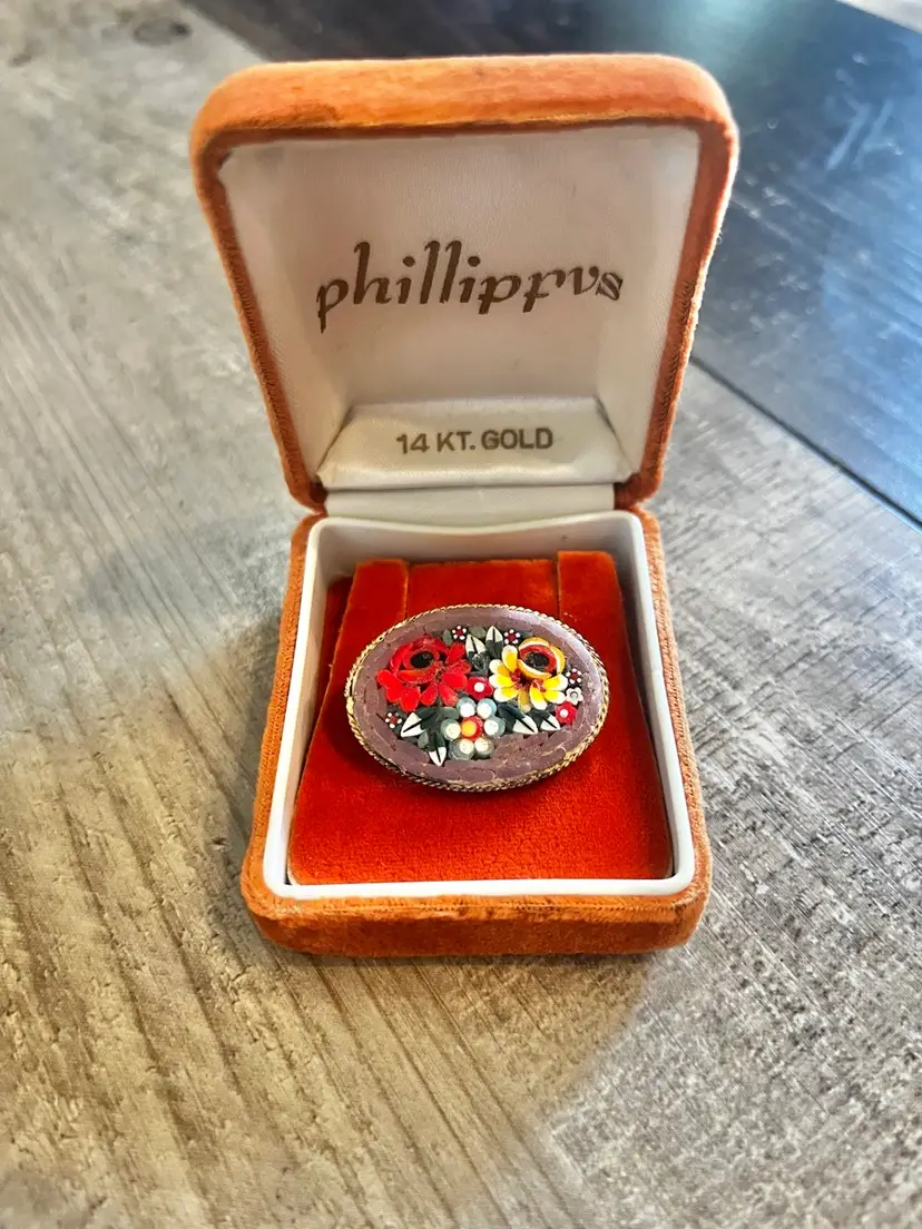 Vintage Micro Mosaic Brooch