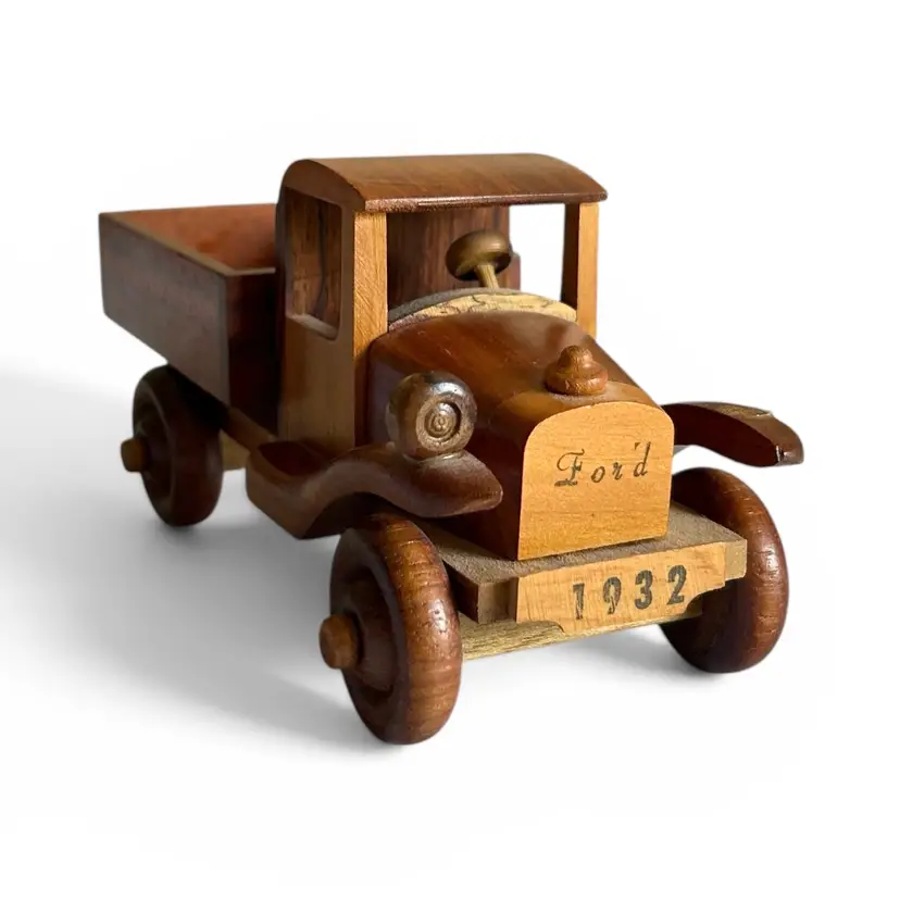 Vintage Wooden Toy 1932 Ford Truck